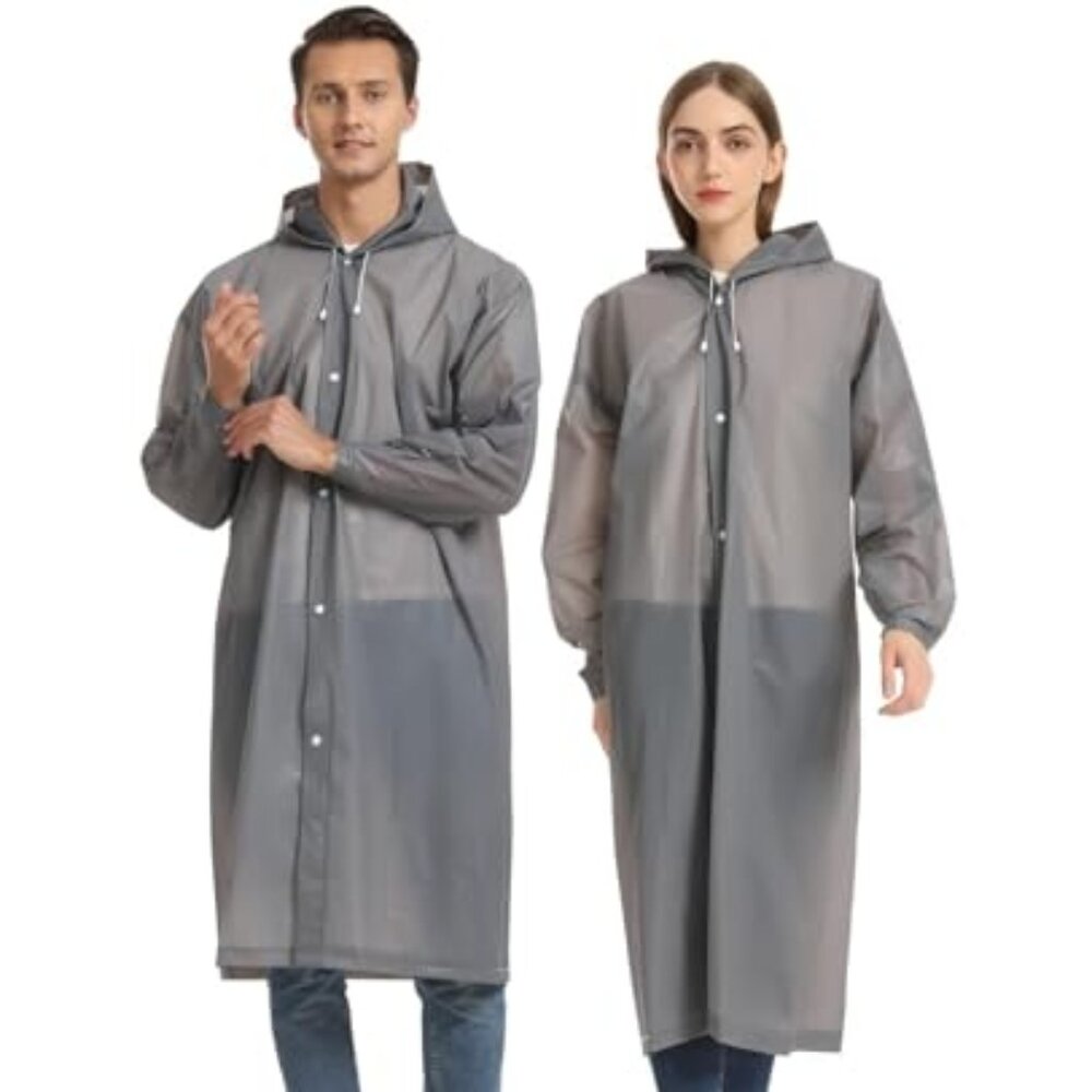 2 Pack Raincoats for Adults Reusable